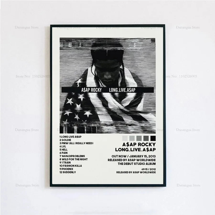 New ASAP Rocky Testing Live Love D.M.B.Tracklist Music Album Cover Poster Prints Wall Art