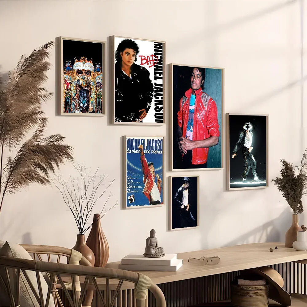 Michael Jackson Cartoon Pop Singer Wall Art, HD Canvas Print Poster