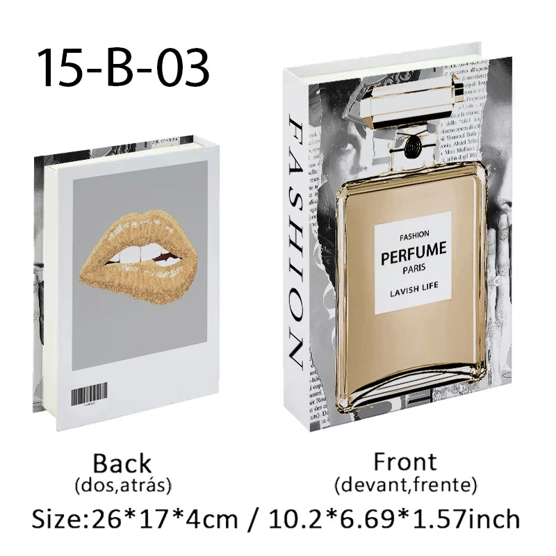 Fashion Luxury Fake Book Storage Box Perfume Decorative Books