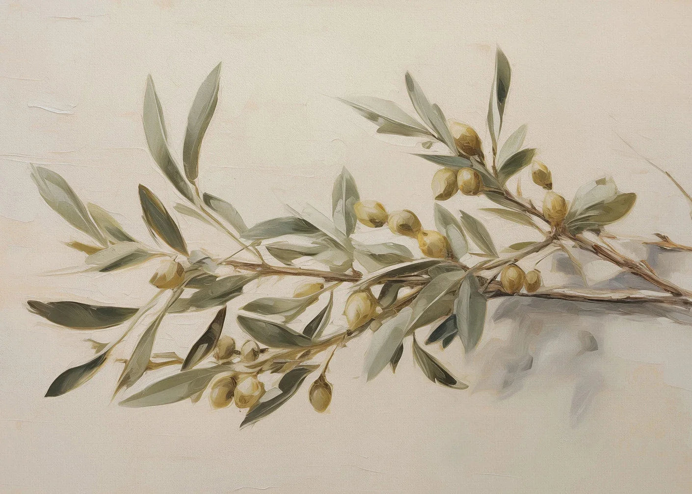 Vintage Minimalist Wall Art Italy Olive Tree in Vase Canvas Painting Poster