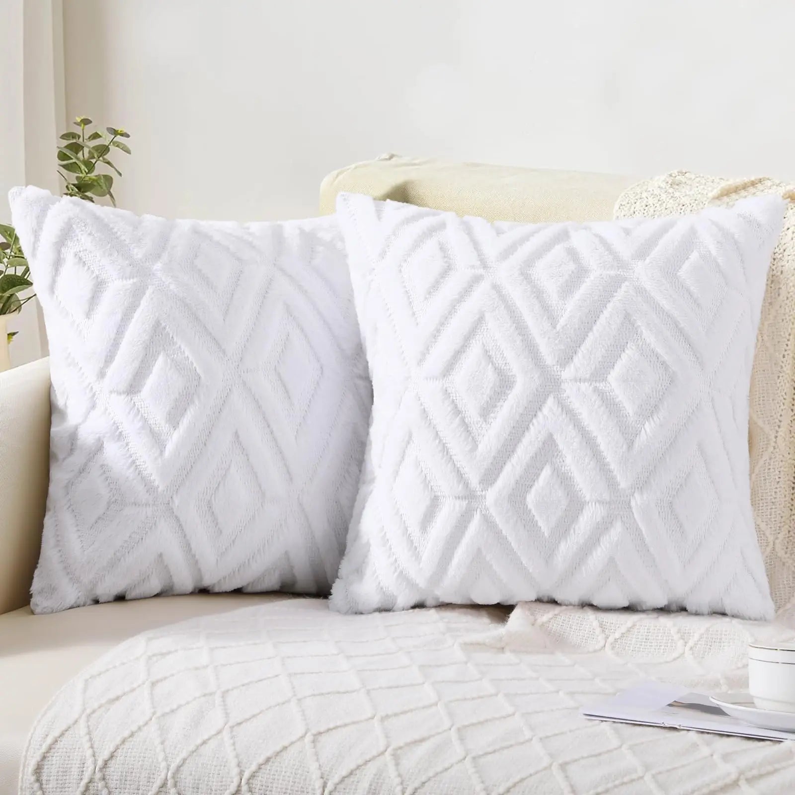 HAPIHAPPY Throw Pillow Covers Set of 2