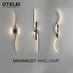 Long Strip LED Wall Lamp Modern Remote Control Dimming Living Roomdecor Wall Lamp