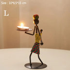 Nordic Metal Candlestick Abstract Character Sculpture