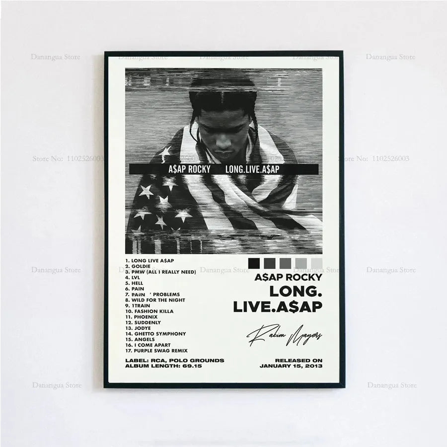 New ASAP Rocky Testing Live Love D.M.B.Tracklist Music Album Cover Poster Prints Wall Art
