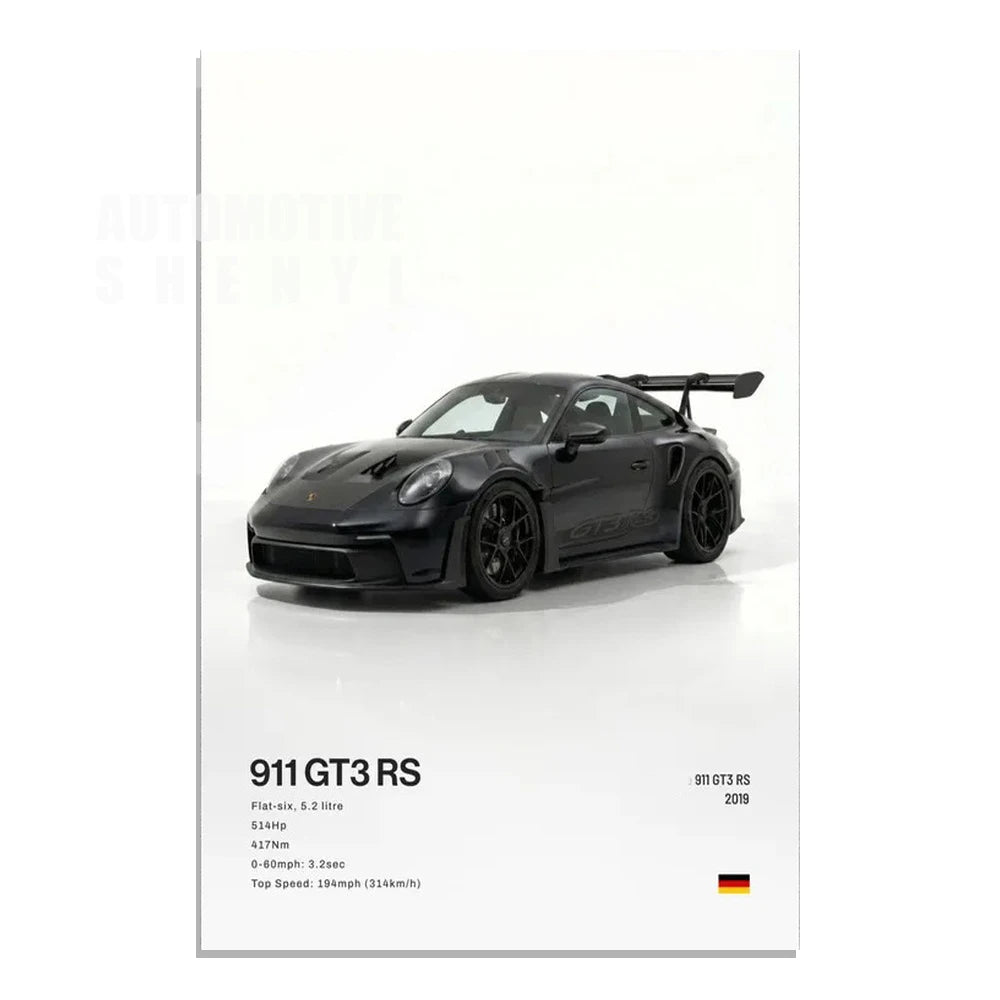 Minimalist Hyper Car Poster - E60 M5 CS M3 G800 911 GT3RSports Car Supercar Canvas