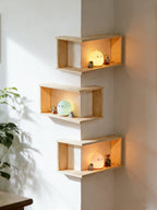 Corner Floating Wooden Shelves