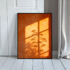 Sunset Window Shadow Botanical Wall Art Canvas Print