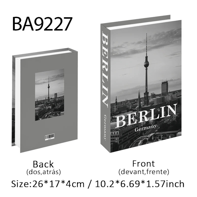Fashion Paris Milan Luxe Fake book Decorative Books Storage Box