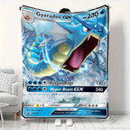 Cartoon Card Pokemon Pikachu Flannel Blanket