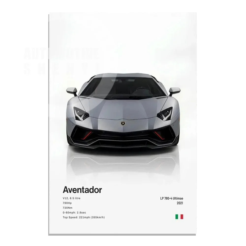 Minimalist Hyper Car Poster - E60 M5 CS M3 G800 911 GT3RSports Car Supercar Canvas