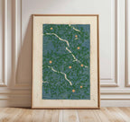 Japanese Red Sun and Pine Tree Print