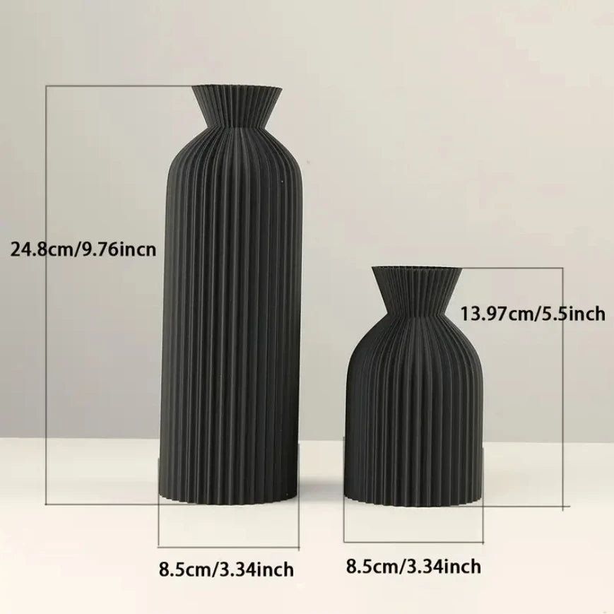 Elegant Plastic Vase in Black Perfect Boho Chic Accent Piece for Home Office Living Room