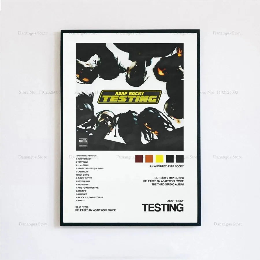 New ASAP Rocky Testing Live Love D.M.B.Tracklist Music Album Cover Poster Prints Wall Art