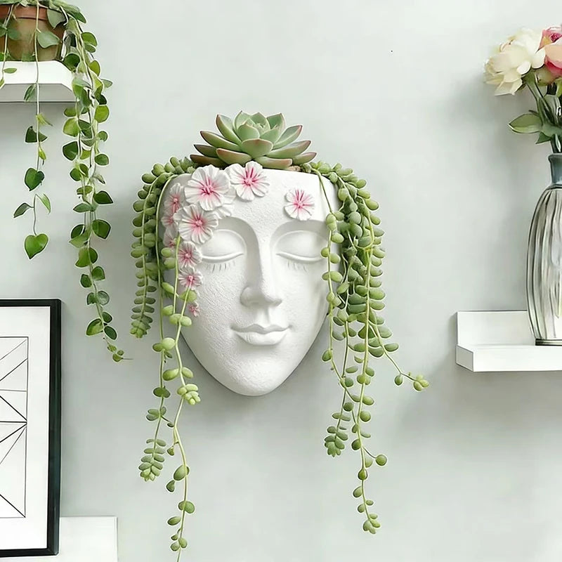 Classic Facial Flower Pot Head Wall Flower Pot
