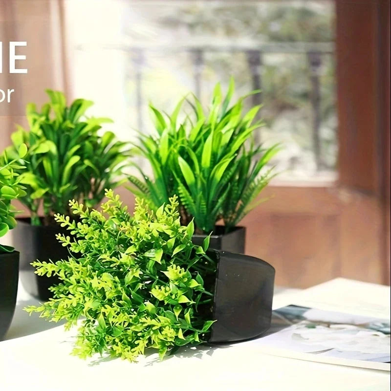 1pc Fake Mini Artificial Eucalyptus Potted Plant