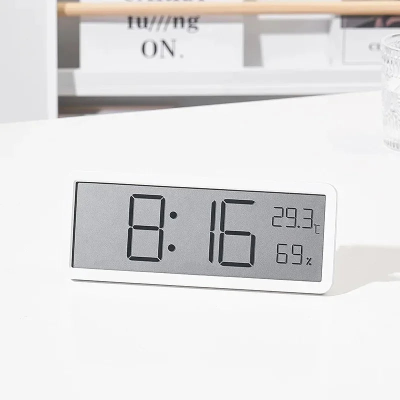 LCD Screen Digital Wall Clock Time Temperature Humidity Time Display