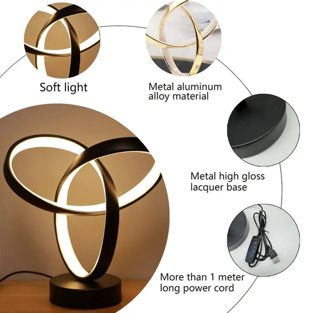 USB Creative Modern Art Desk Lamp Tri color Lighting