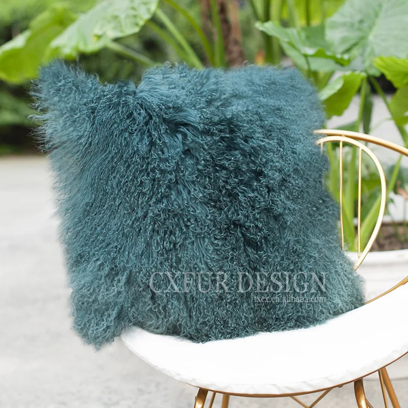 Genuine Mongolian Lamb Fur Cushion Cover