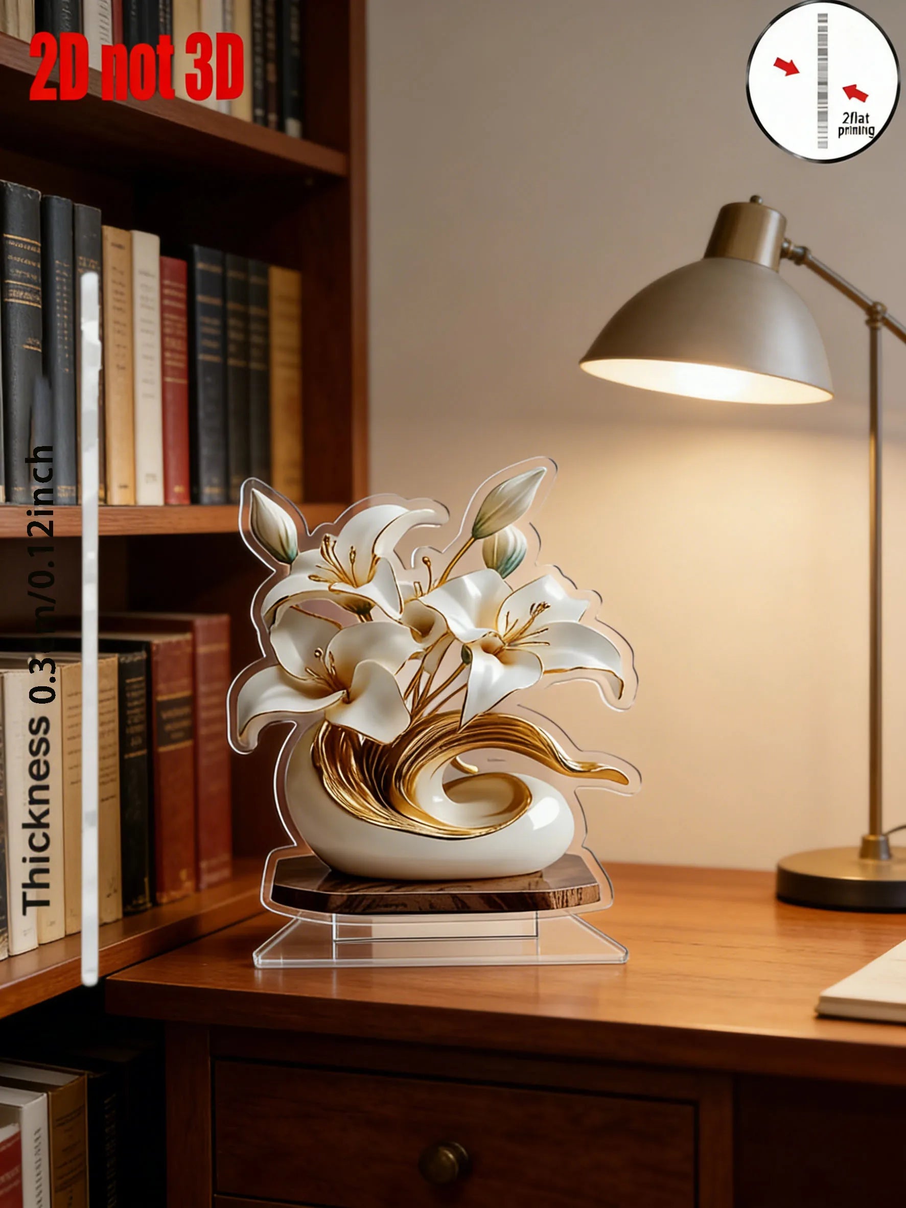 Elegant Flower Curve Design Acrylic Desktop Decoration