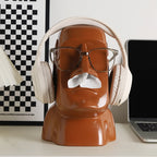 Creative Moai Stone Statue Tissue Box Glasses Holder Head Mounted Earphone Stand