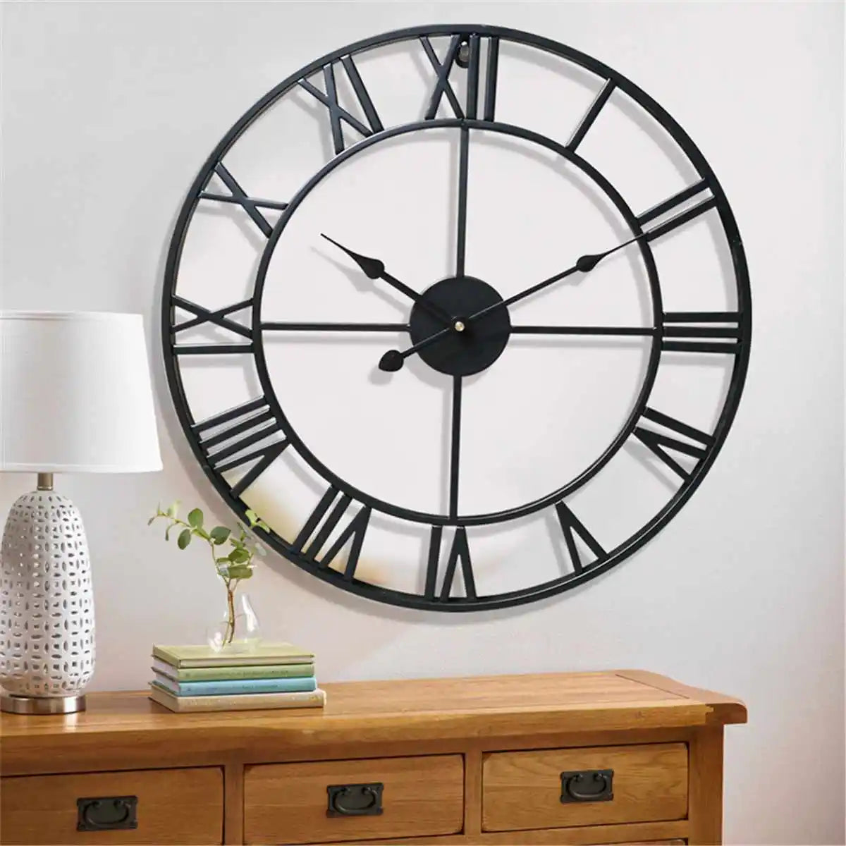 60CM Large 3D Wall Clocks Roman Numerals