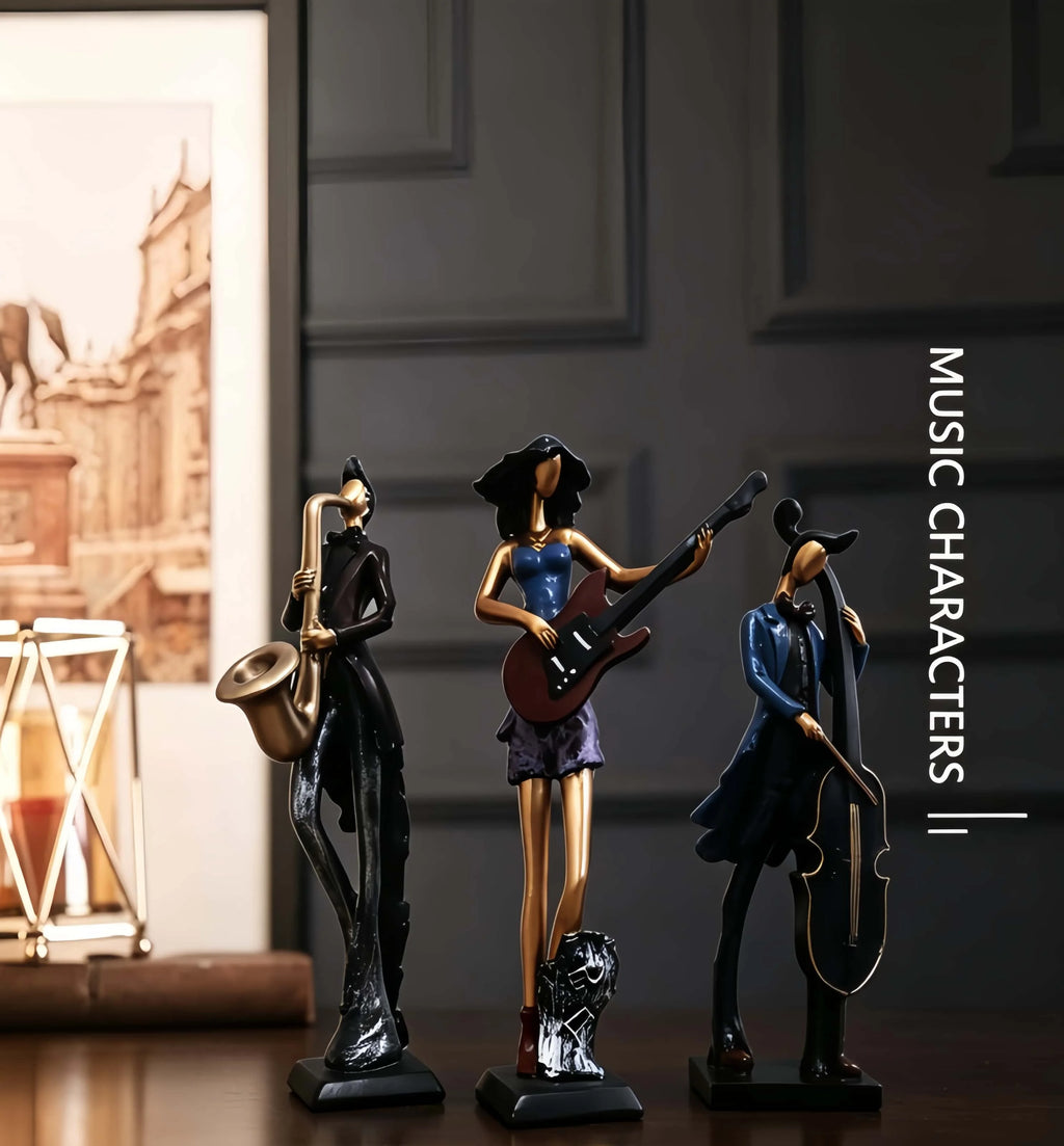 Modern Jazz Musician Resin Statue Art Sculpture