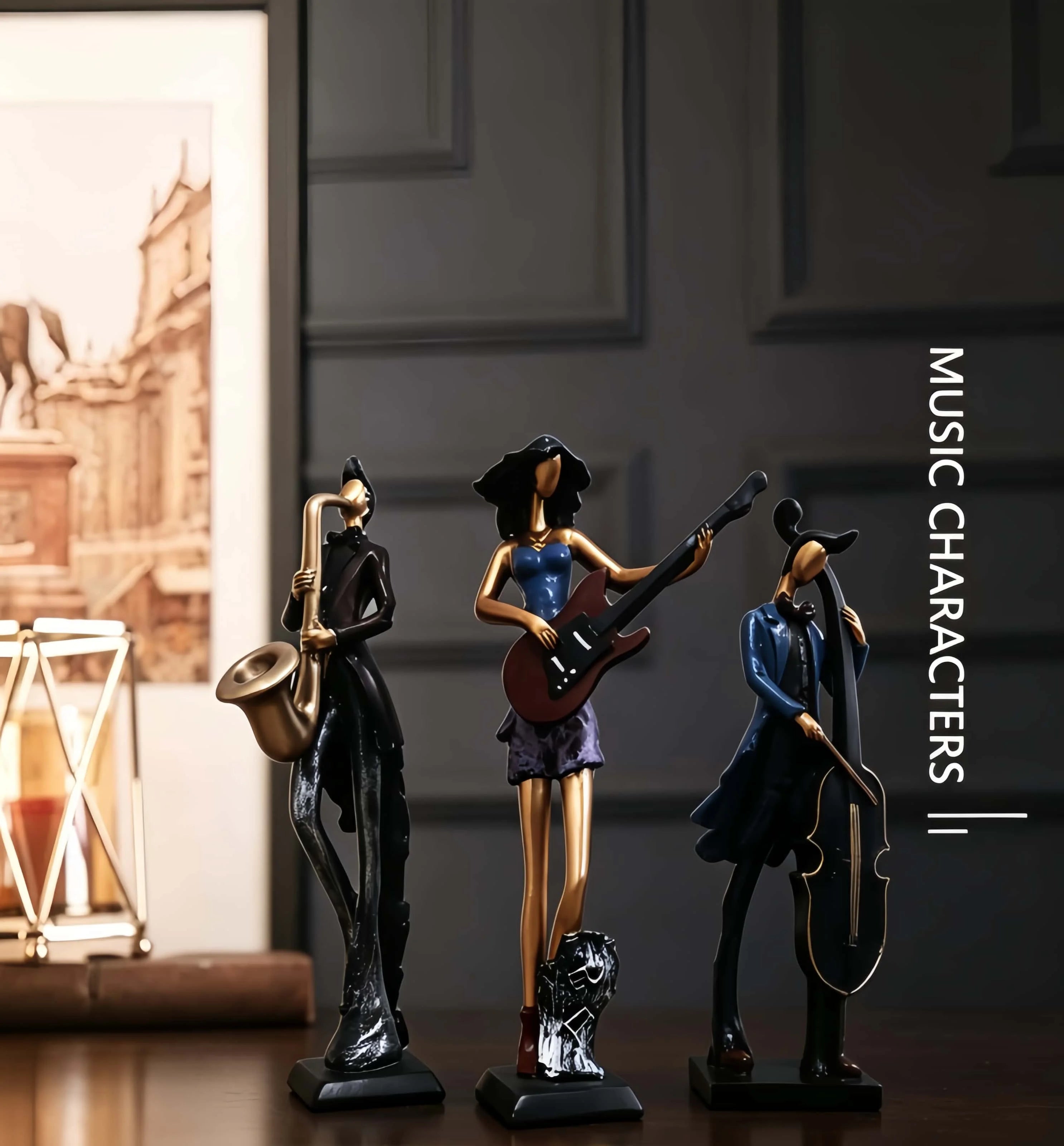 Modern Jazz Musician Resin Statue Art Sculpture