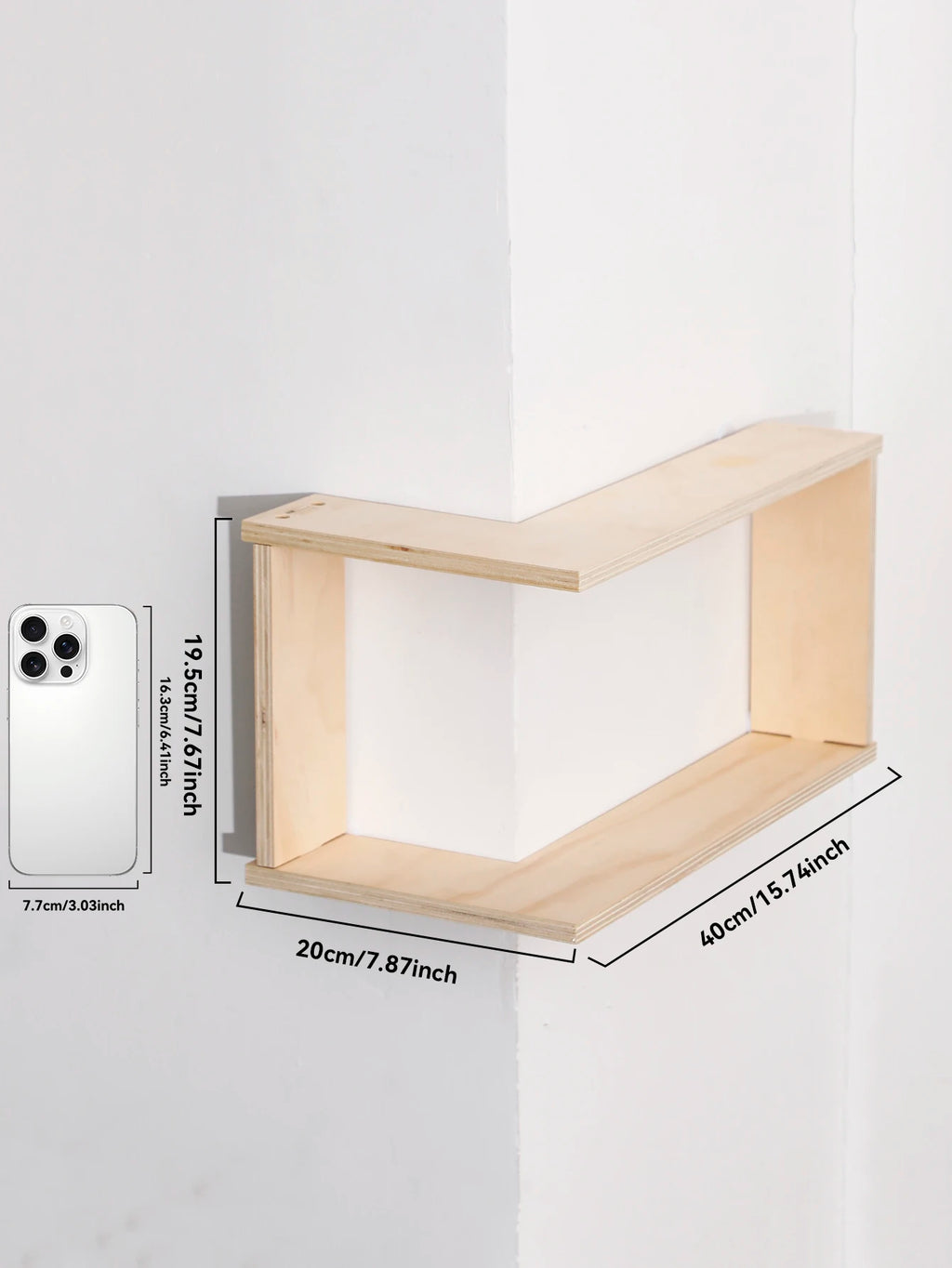 Corner Floating Wooden Shelves