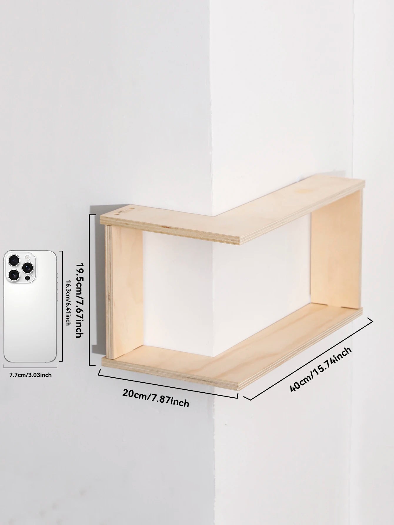 Corner Floating Wooden Shelves