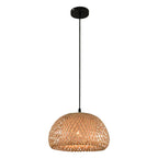 Retro Led Bamboo Woven Ceiling Lamp