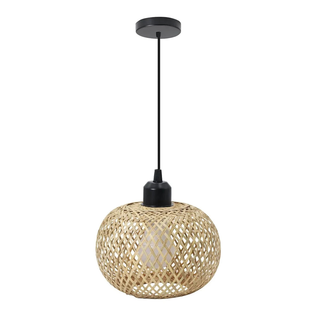 Retro Led Bamboo Woven Ceiling Lamp