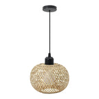 Retro Led Bamboo Woven Ceiling Lamp