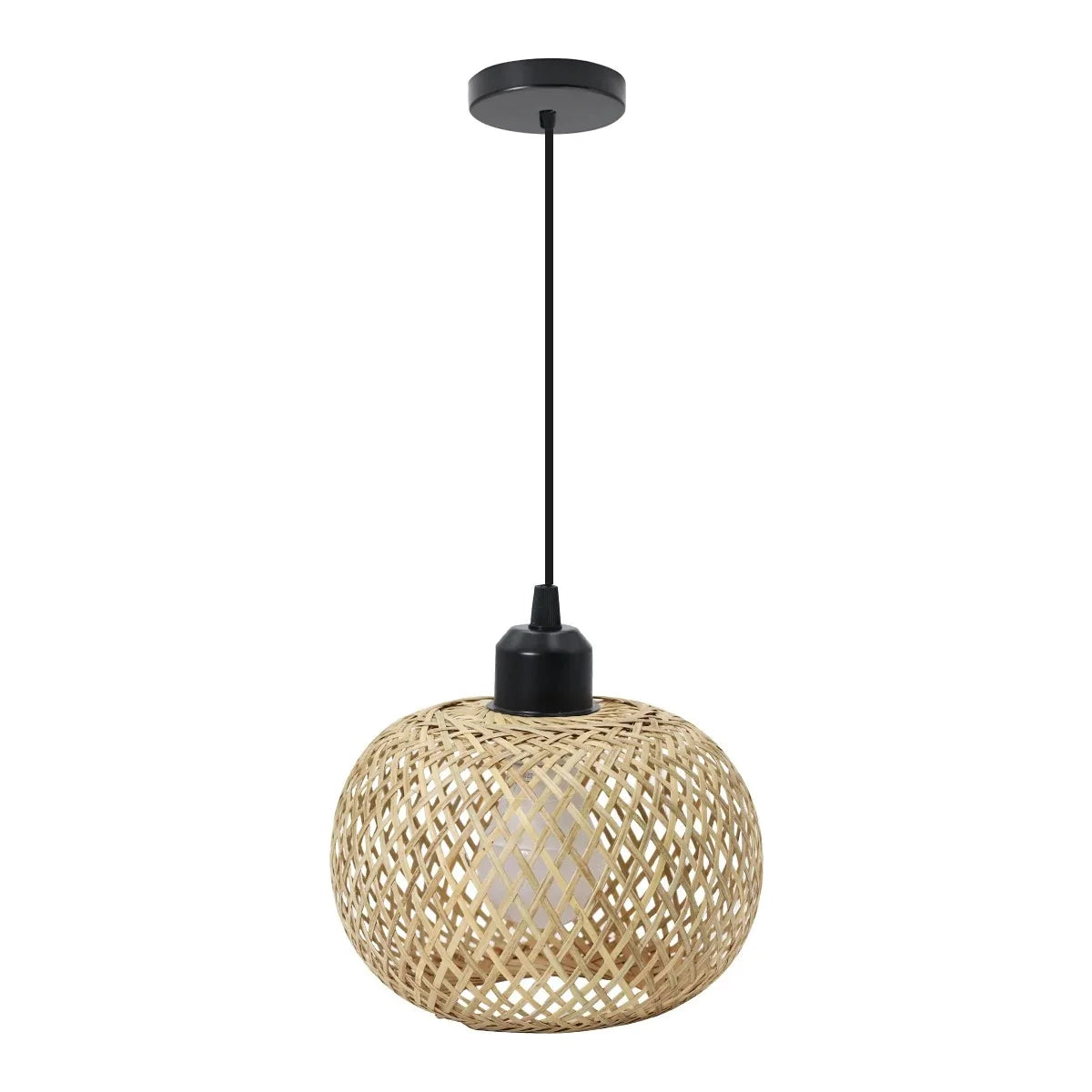 Retro Led Bamboo Woven Ceiling Lamp