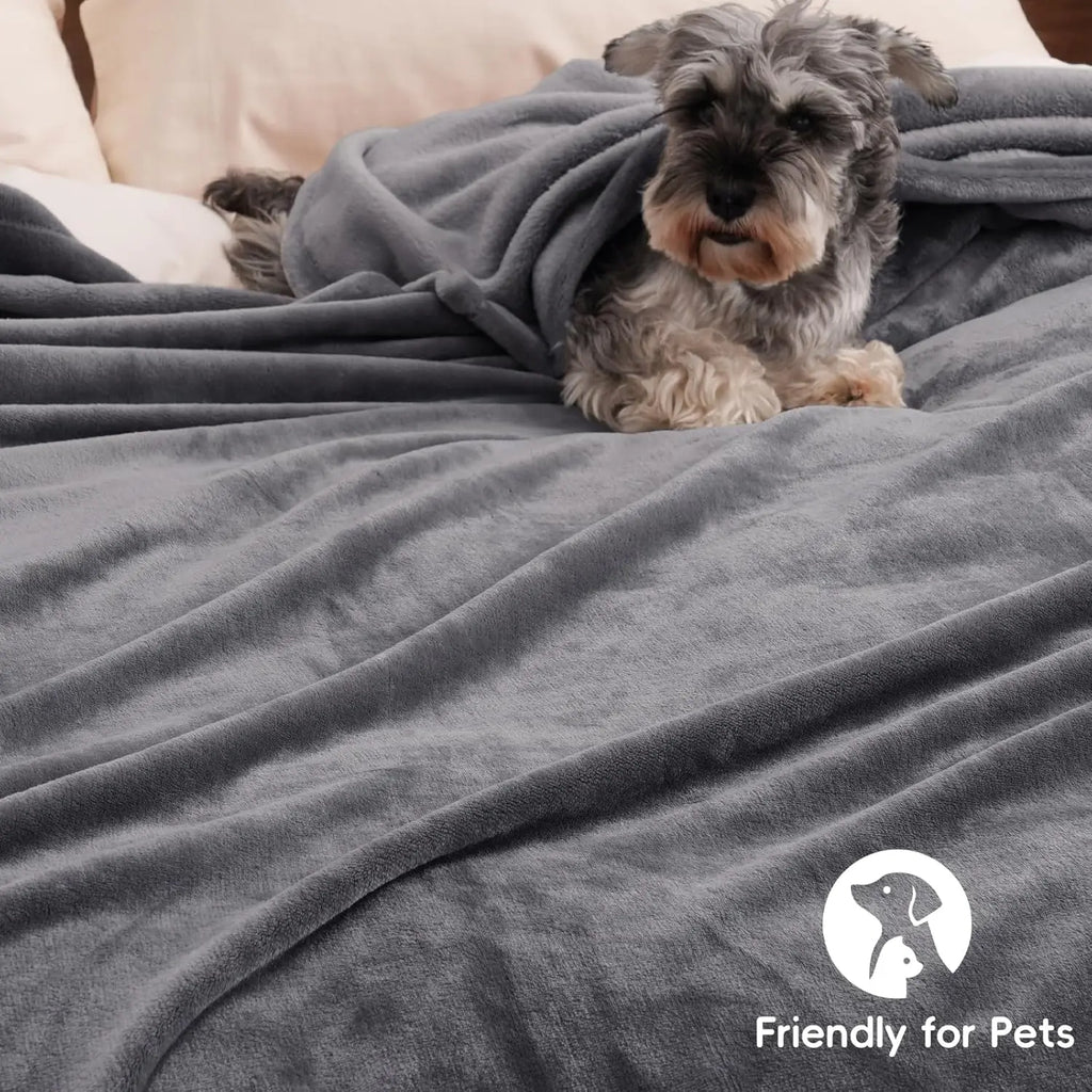 Fleece Blanket Grey Lightweight Blanket