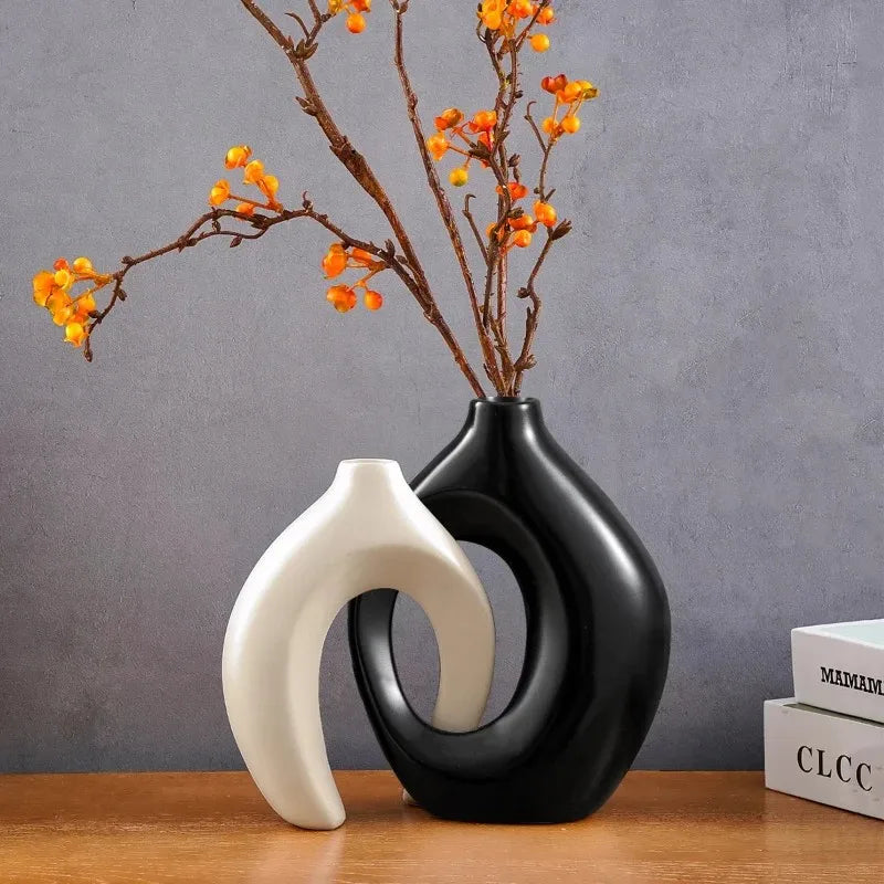 Nordic Modern Hollow Flower Vase Set of 2