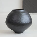 Large Black Moon Jar Ceramic Vase Ornament