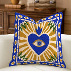 Minimal Boho Sun Leopard Palm Tree Pillow Cover