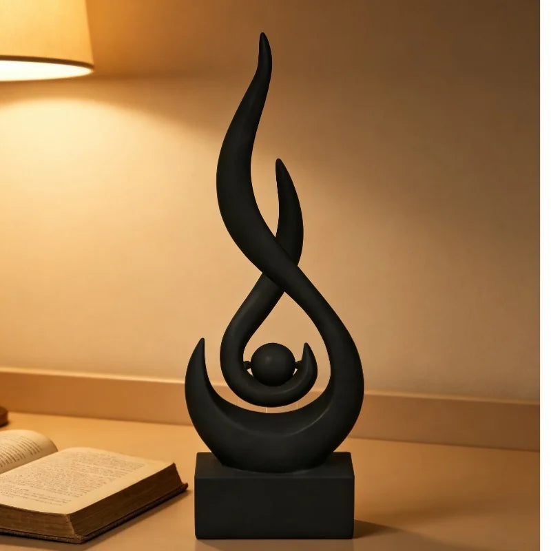 Piece Set of Black Flame-Shaped Ornaments