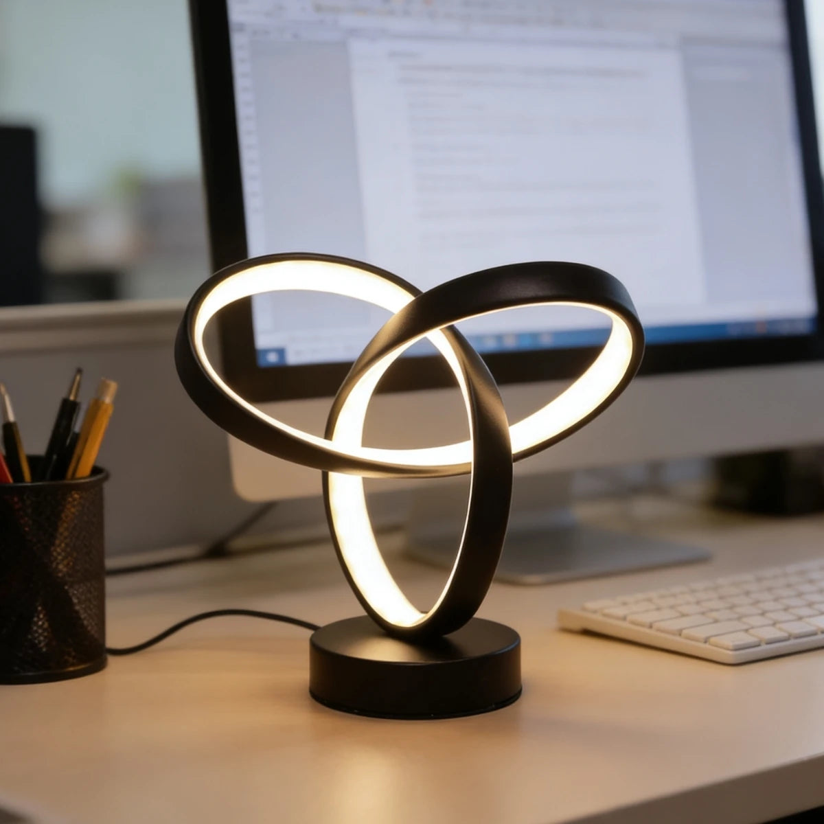 USB Creative Modern Art Desk Lamp Tri color Lighting