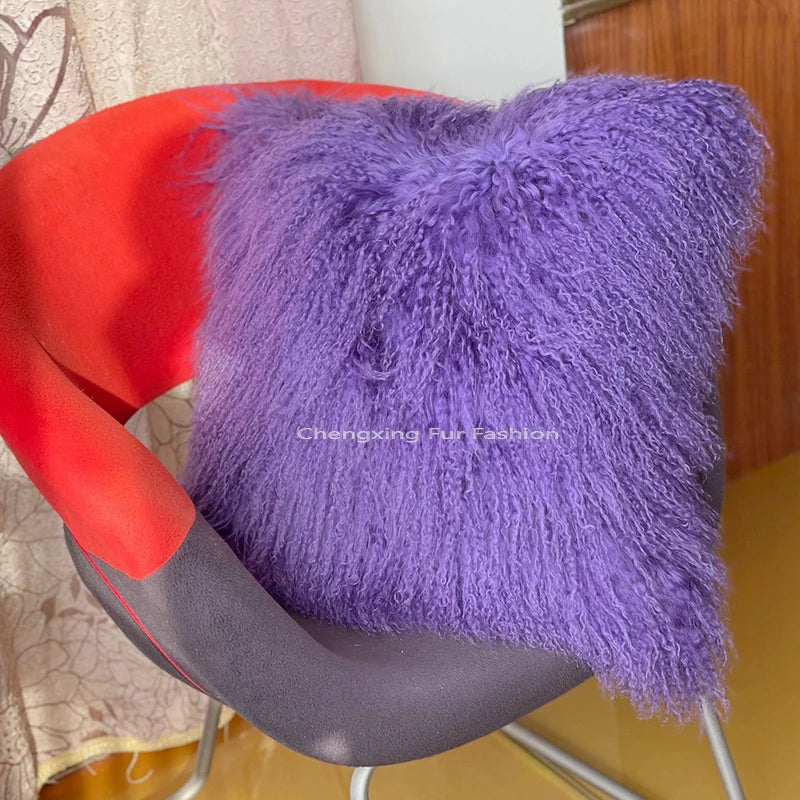 Genuine Mongolian Lamb Fur Cushion Cover
