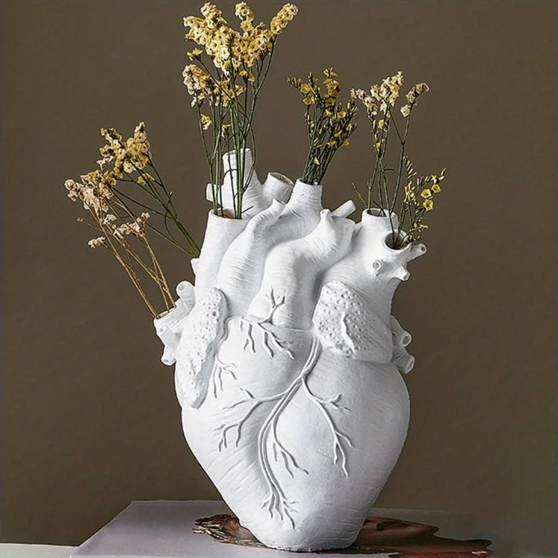 Heart-shaped Resin Vase for Flower Arrangement