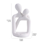 Couple embrace phone holder sculpture, resin craft decorative figurine