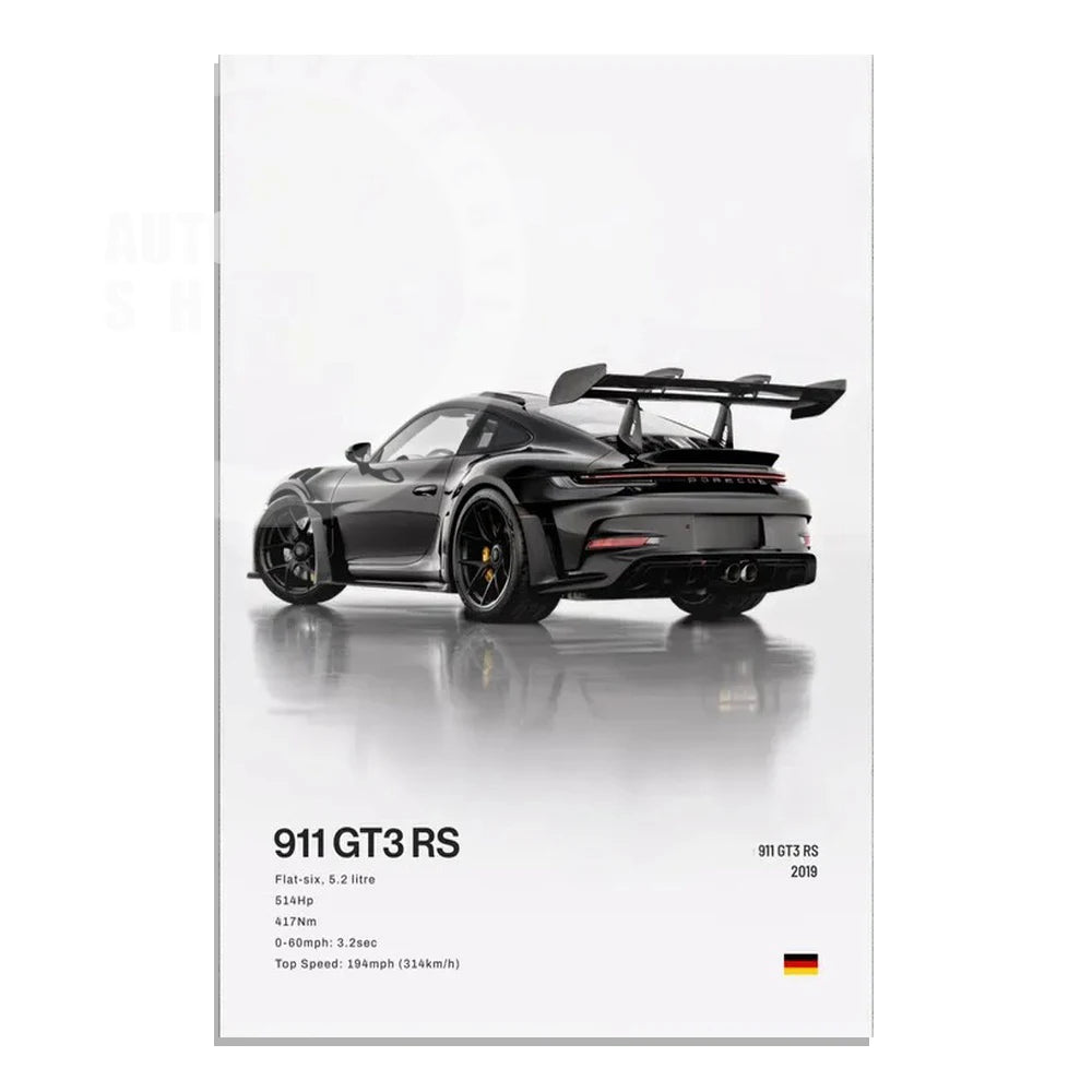 Minimalist Hyper Car Poster - E60 M5 CS M3 G800 911 GT3RSports Car Supercar Canvas