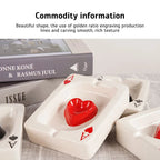 European Poker Ashtray Red Heart A Creative Porcelain Ashtray