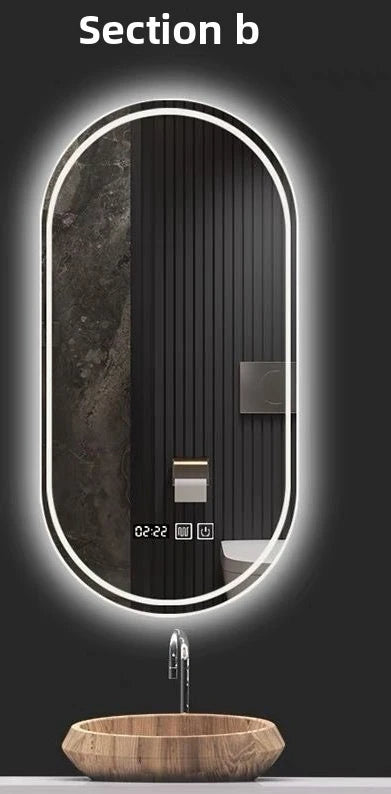Oval Smart Mirror Defogging Bathroom Mirror with Light Led