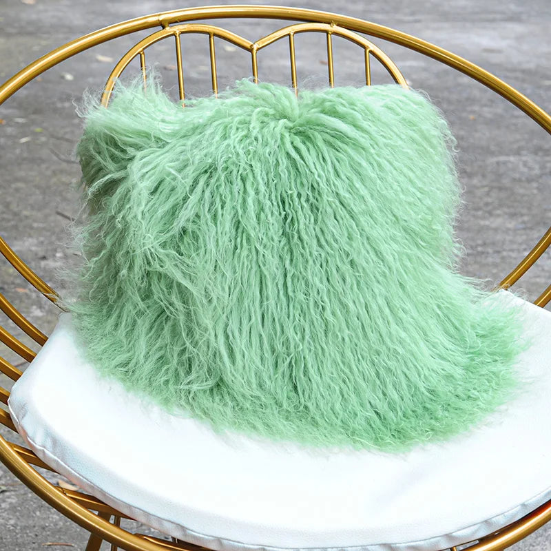Genuine Mongolian Lamb Fur Cushion Cover