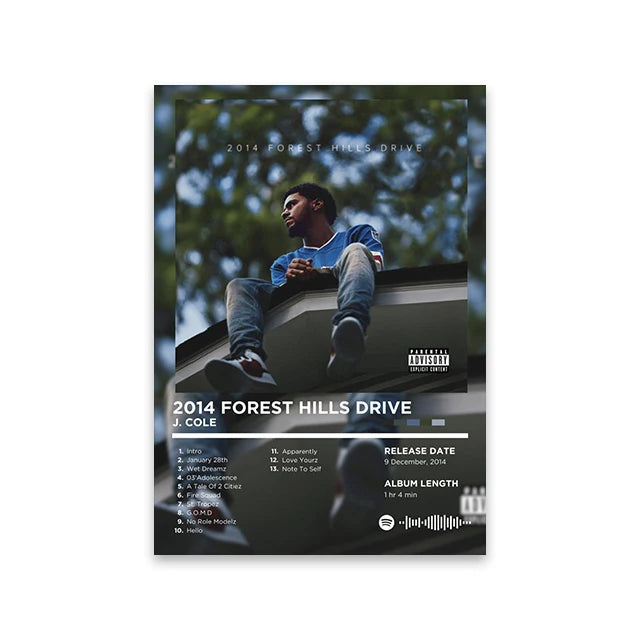 Rapper Album Cover Retro Poster Music Canvas Wall Art Print