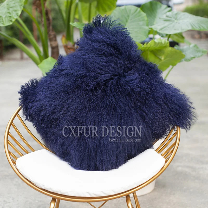 Genuine Mongolian Lamb Fur Cushion Cover