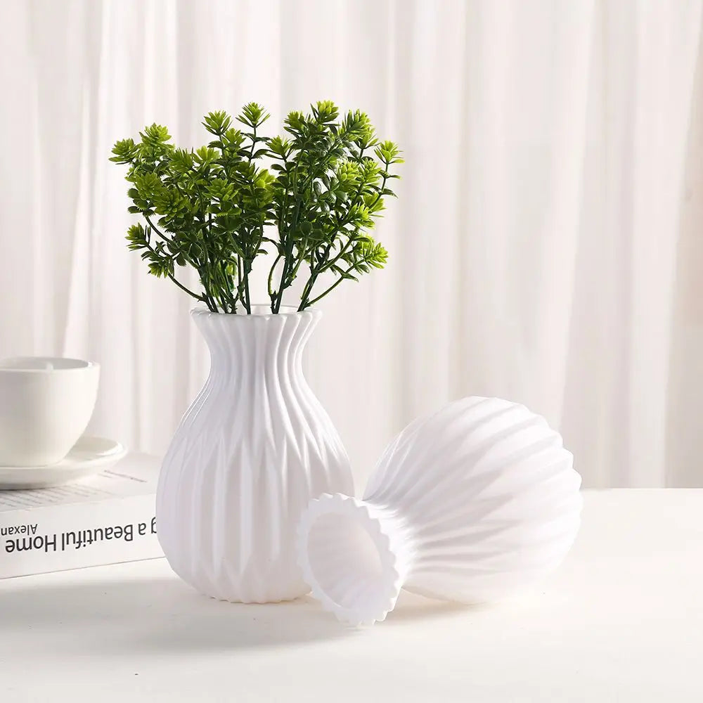 1PC Plastic Vases White Imitation Ceramic Flower Pot