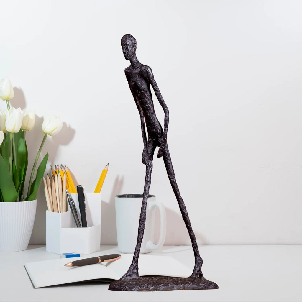 30cm Giacometti Sculpture Bronze Walking Man Statue Abstract Skeleton